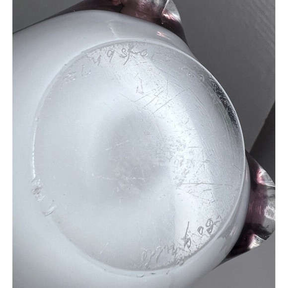 Art Studio Purple Glass Handkerchief Candle Holder Ashtray Paperweight Signed - Picture 6 of 7